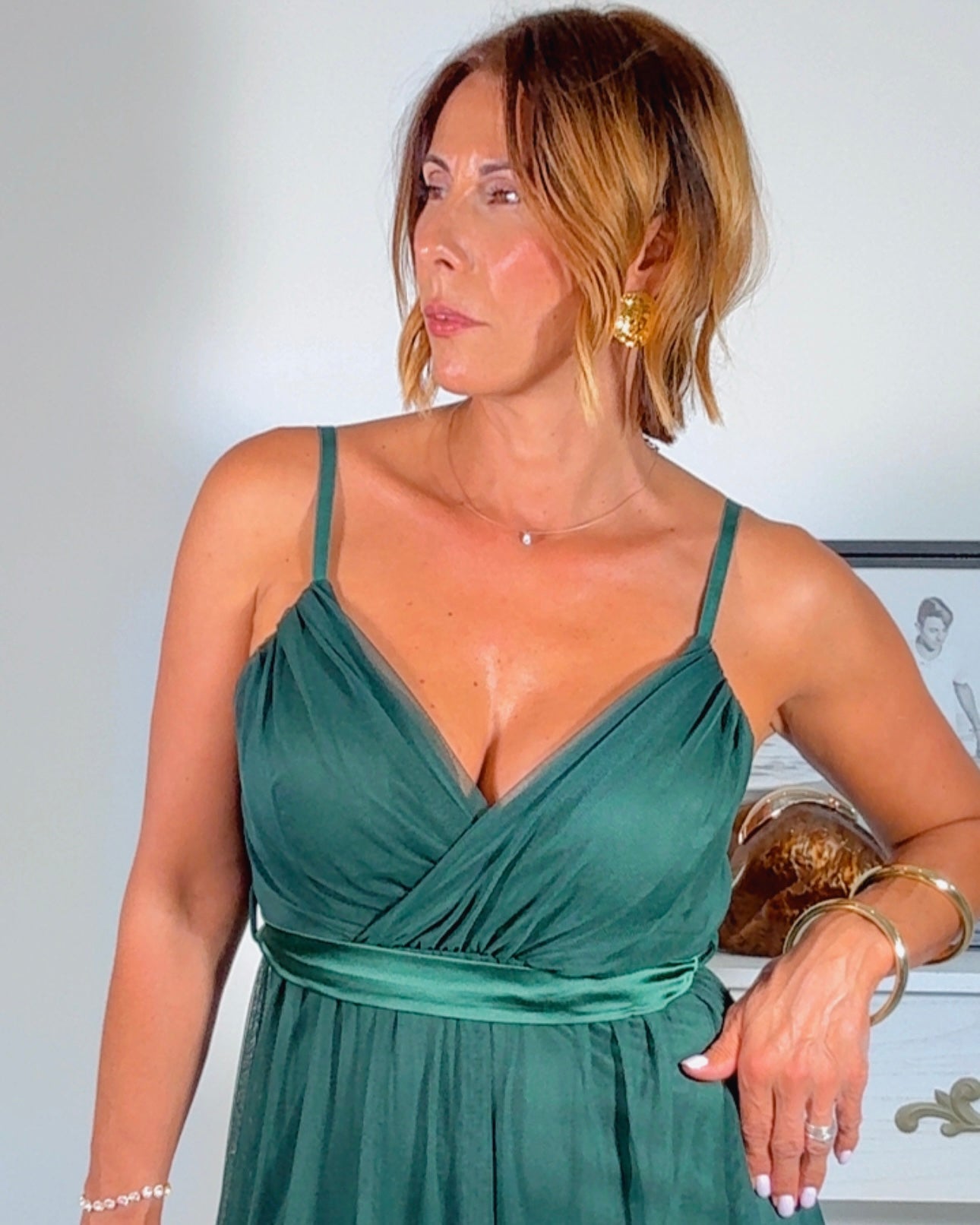 Vestido tul verde