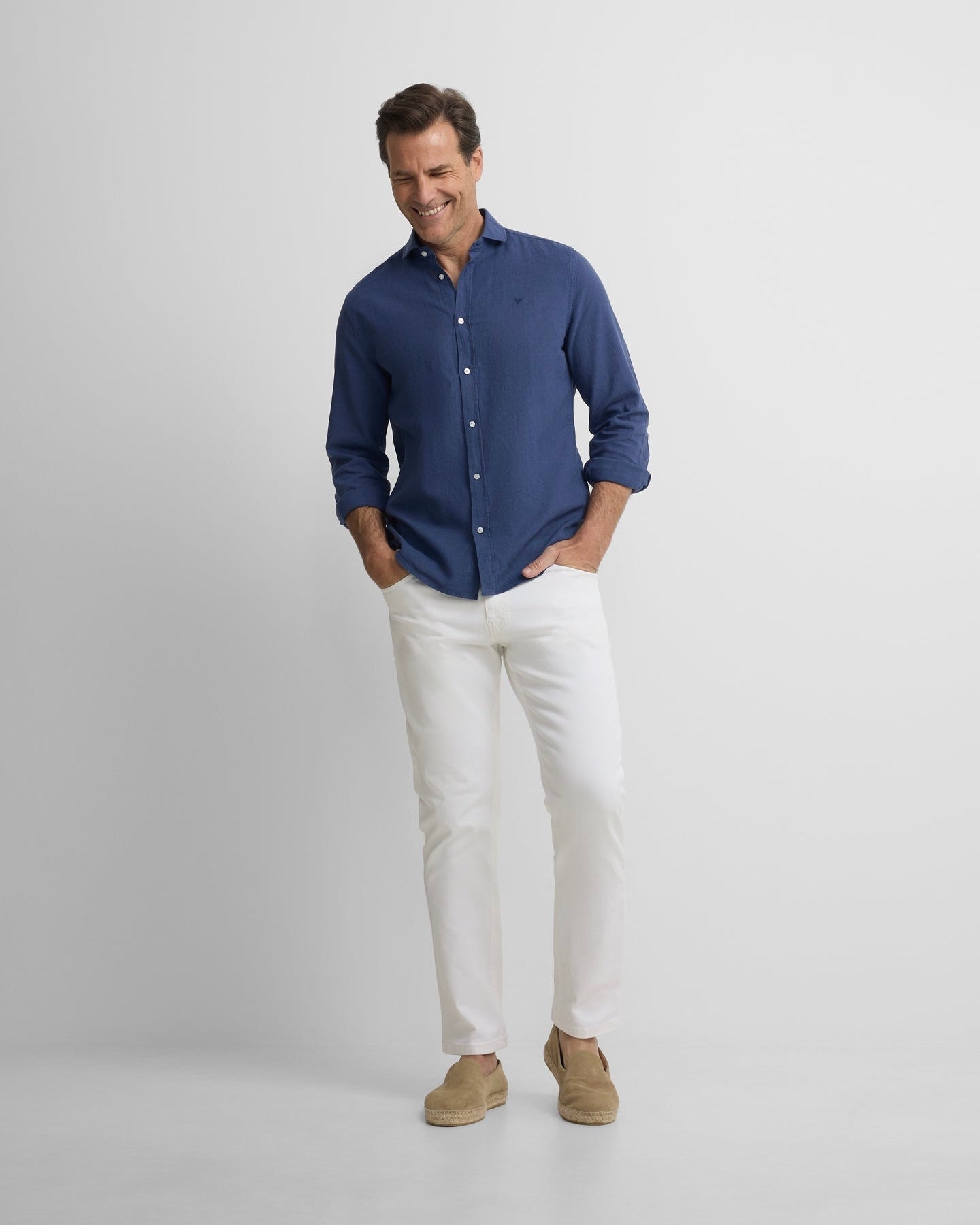 Camisa Silbon lino azul