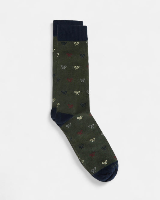 Calcetin Silbon raquetas verde