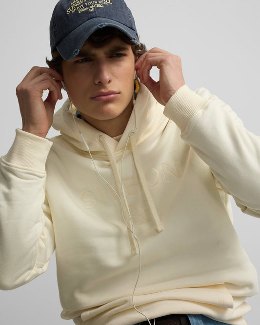 Sudadera capucha Silbon crema