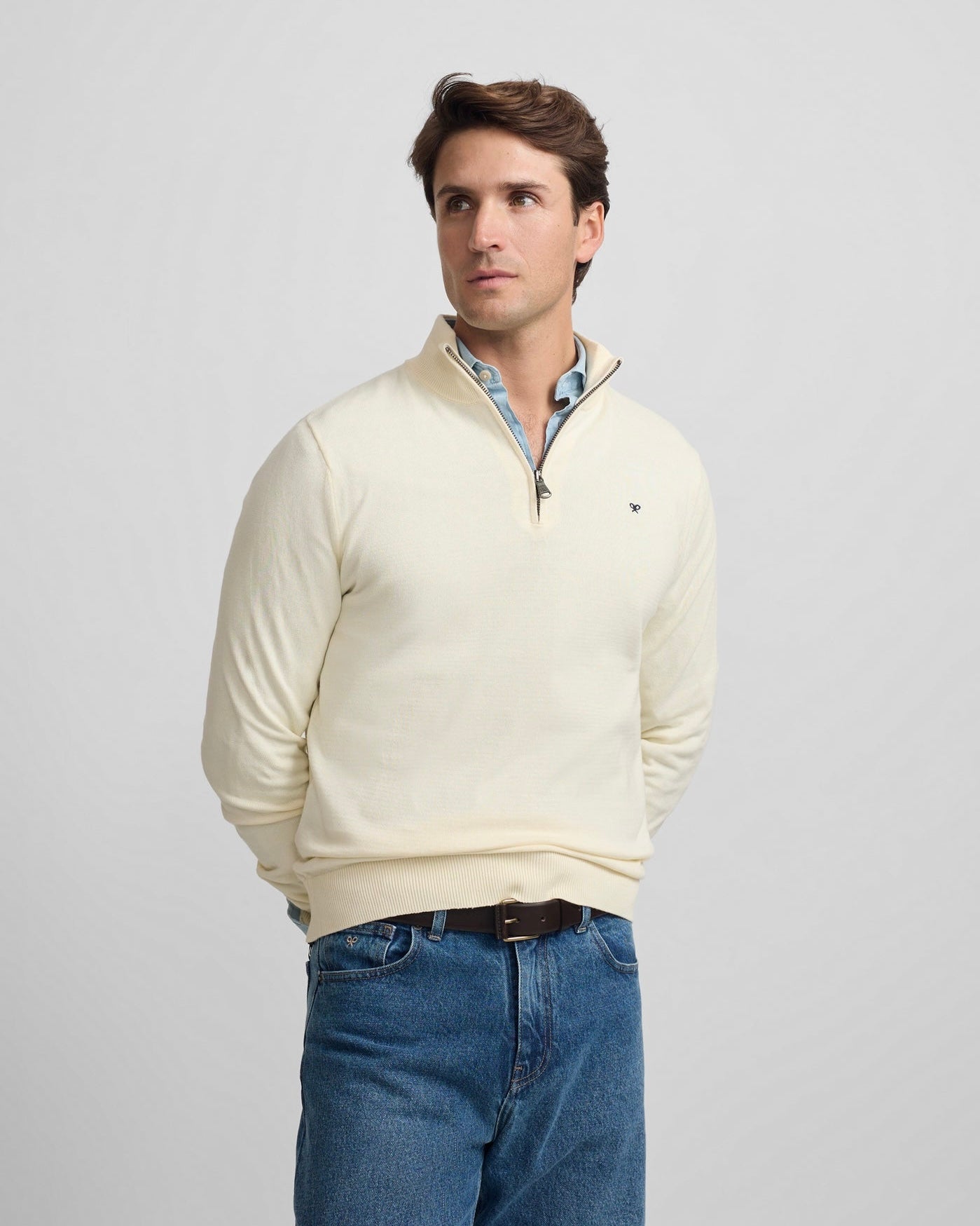 Jersey Silbon media cremallera crema