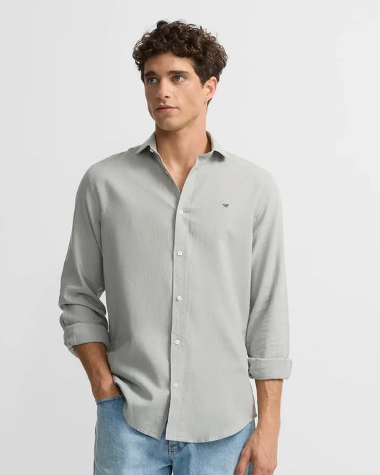 Camisa Solft  Silbon azul gris