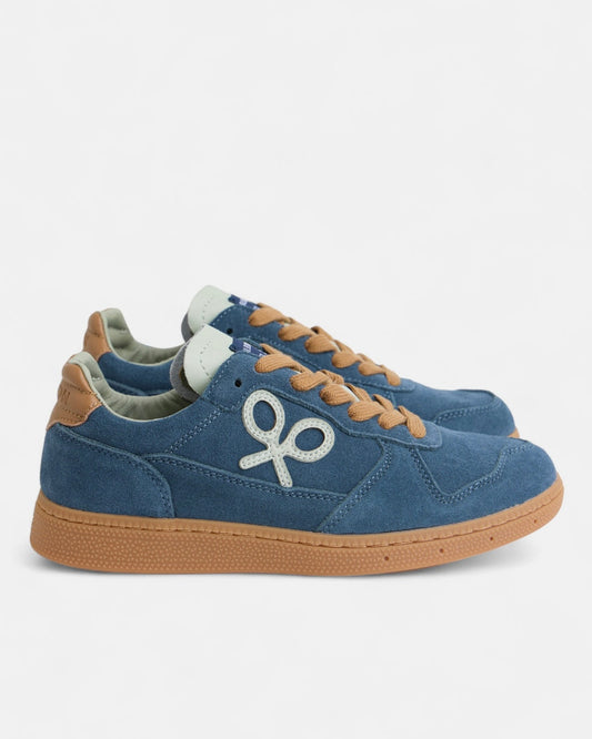 Zapatilla Silbon casual piel azul