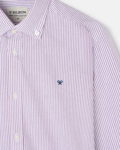 Camisa Oxford Burdeos Silbon