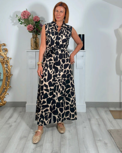 Vestido estampado negro