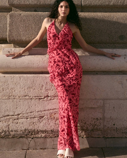 Vestido Chiffon coral