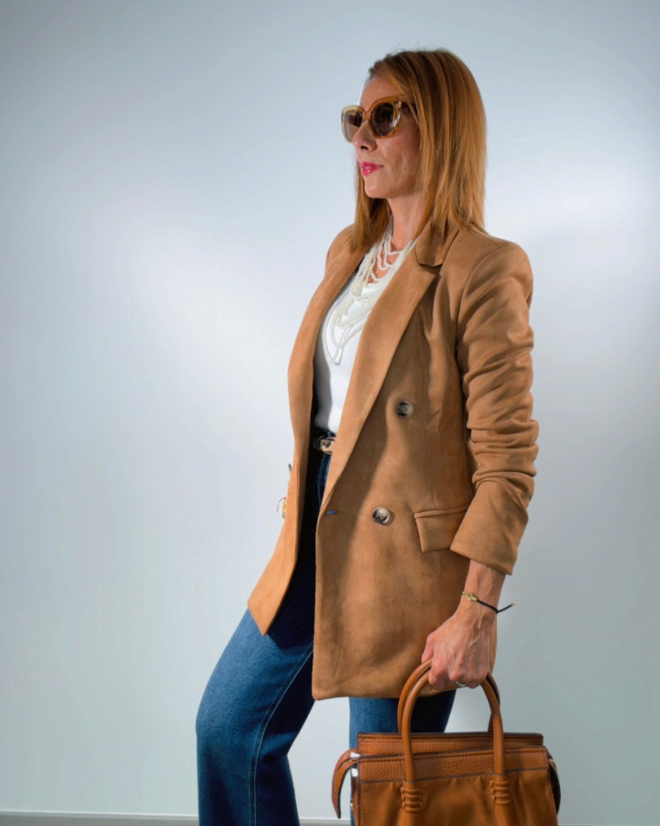 Blazer antelina camel