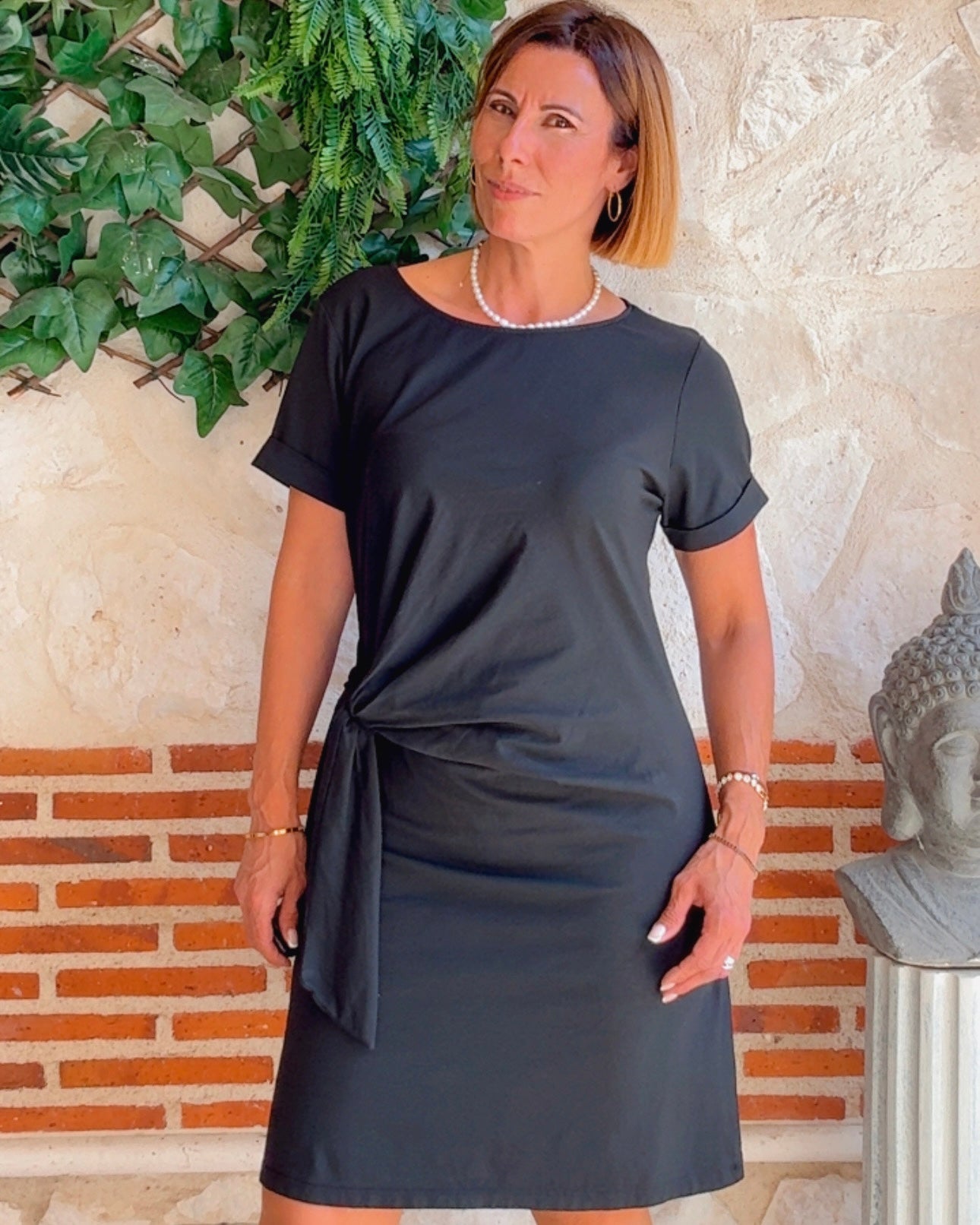 Vestido de algodon corto