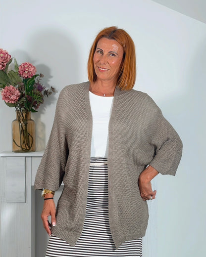 Chaqueta de punto taupe
