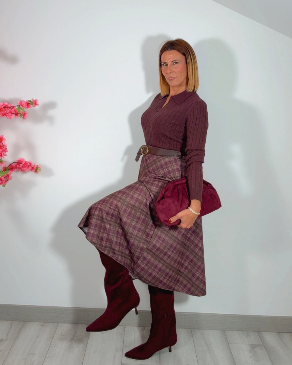 Falda Dolores Burdeos