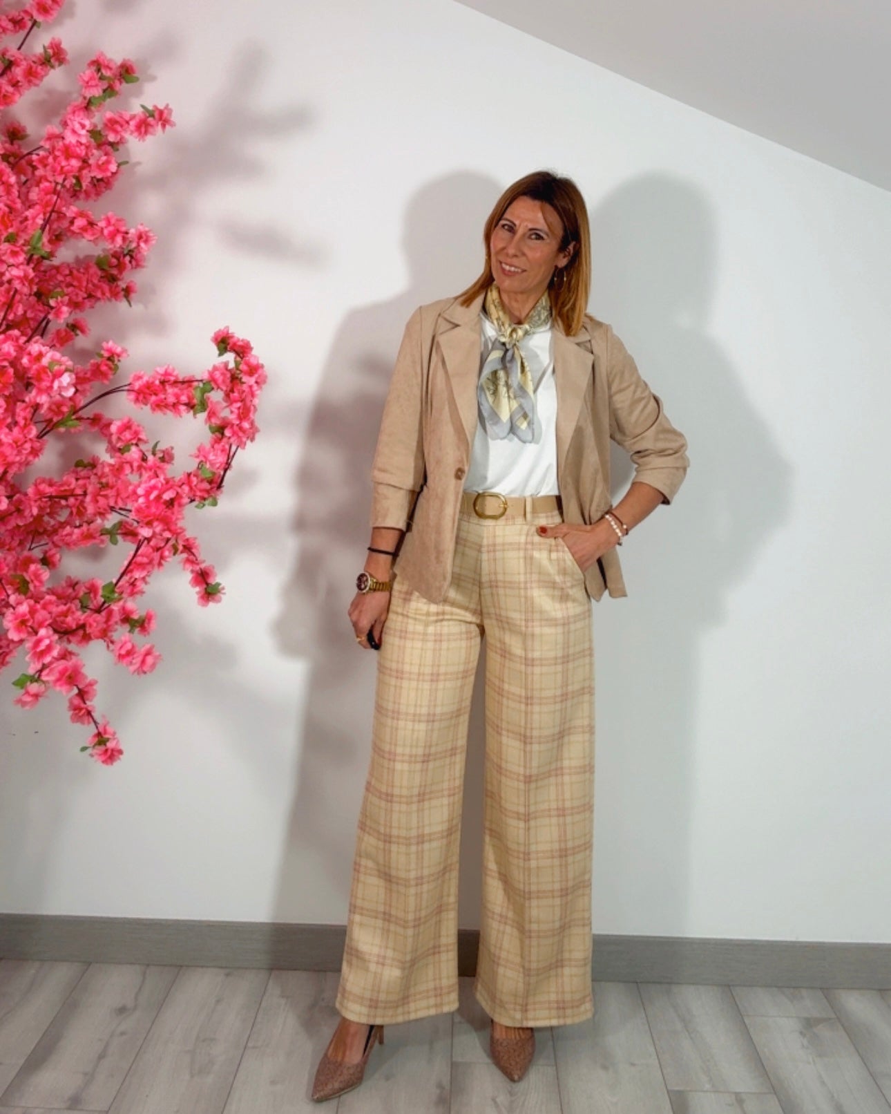 Chaqueta Antelina arena