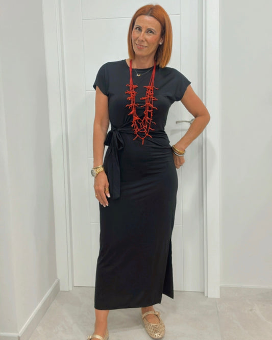 Vestido negro lazo
