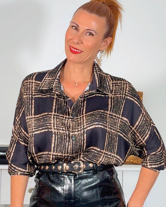 Blusa satinada rayas