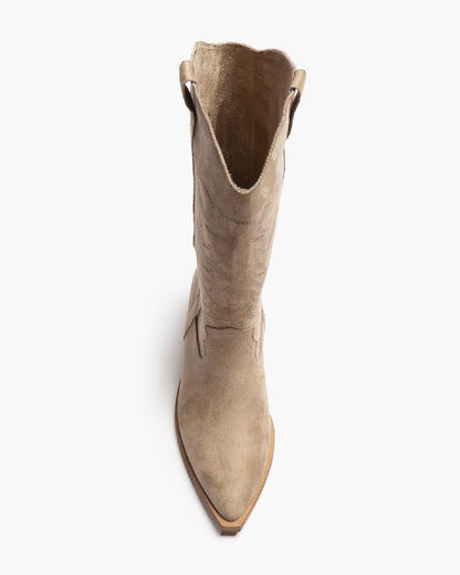 Bota cowboy beige