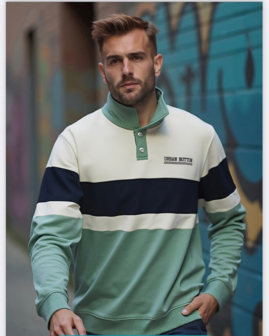 Sudadera con solapa Urban Button