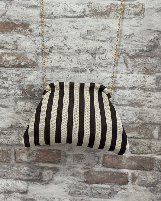 Clutch rayas verticales choco
