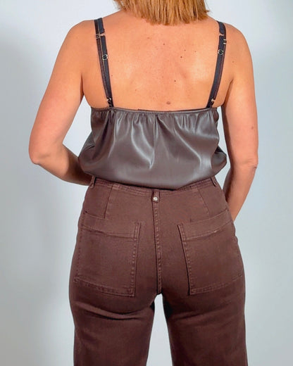 Jeans chocolate costura