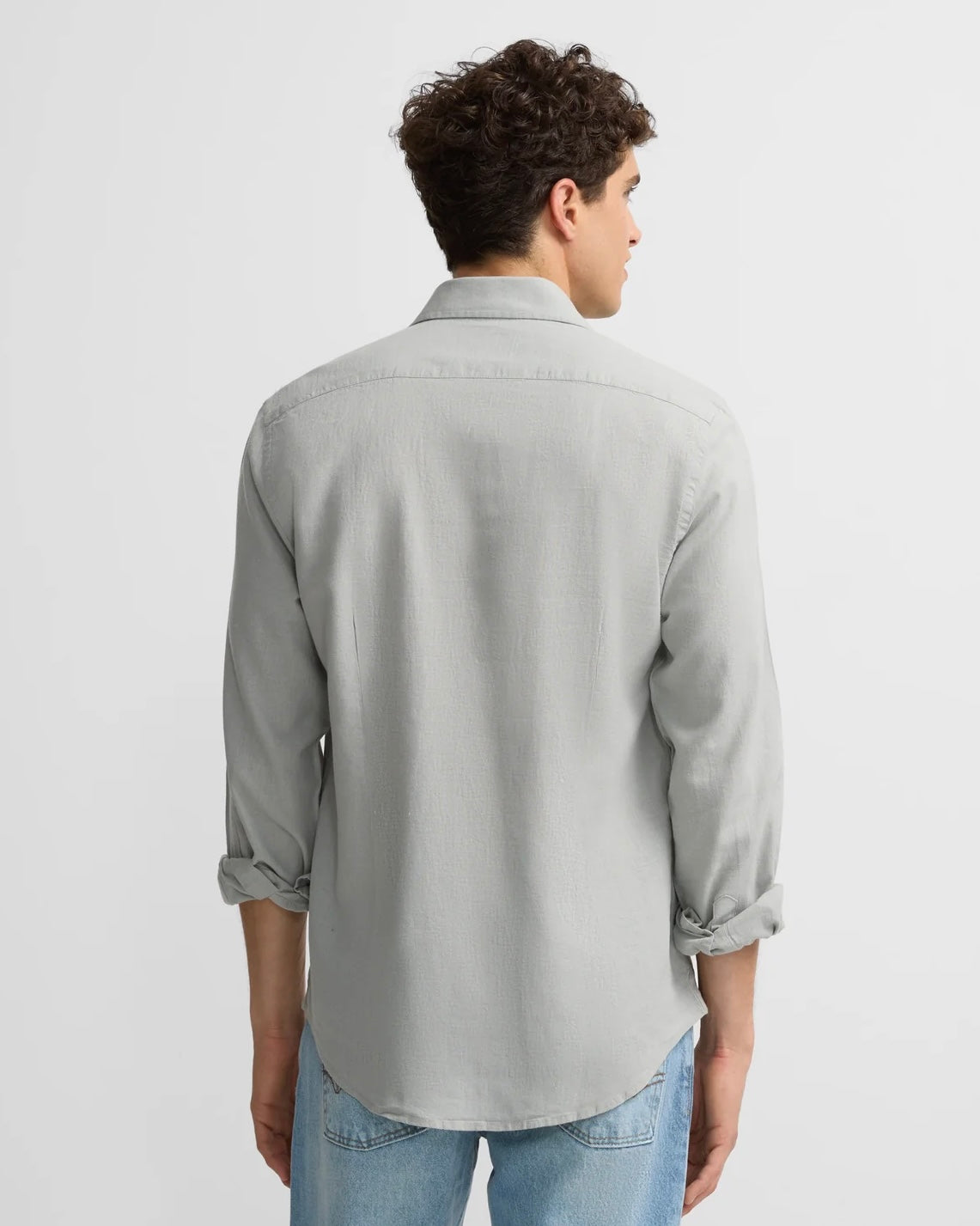 Camisa Solft  Silbon azul gris