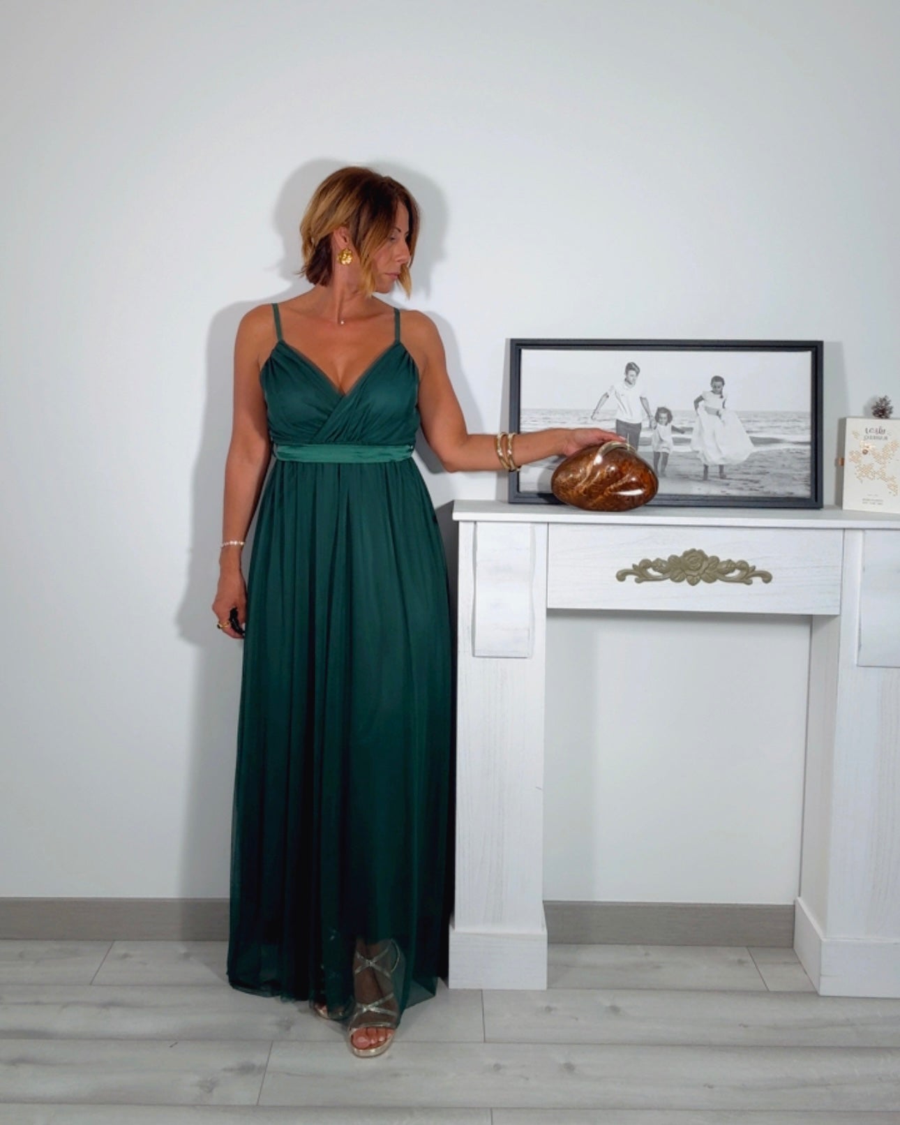 Vestido tul verde