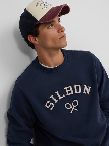 Sudadera Silbon raqueta pana azul marino
