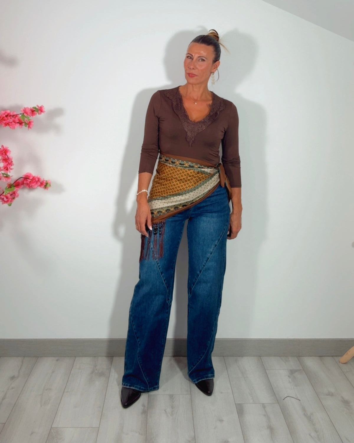 Jeans dad fit cinturon