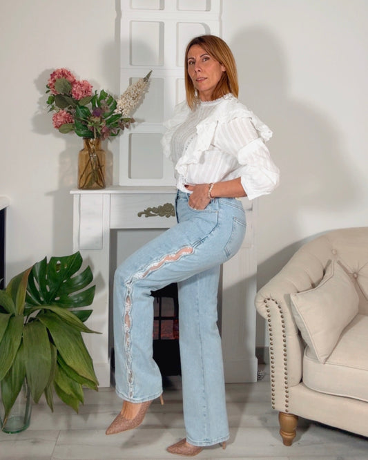 Jeans puntilla lateral
