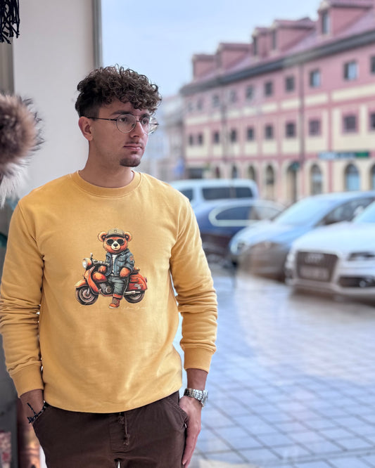 Sudadera Yellow Skin oso motero
