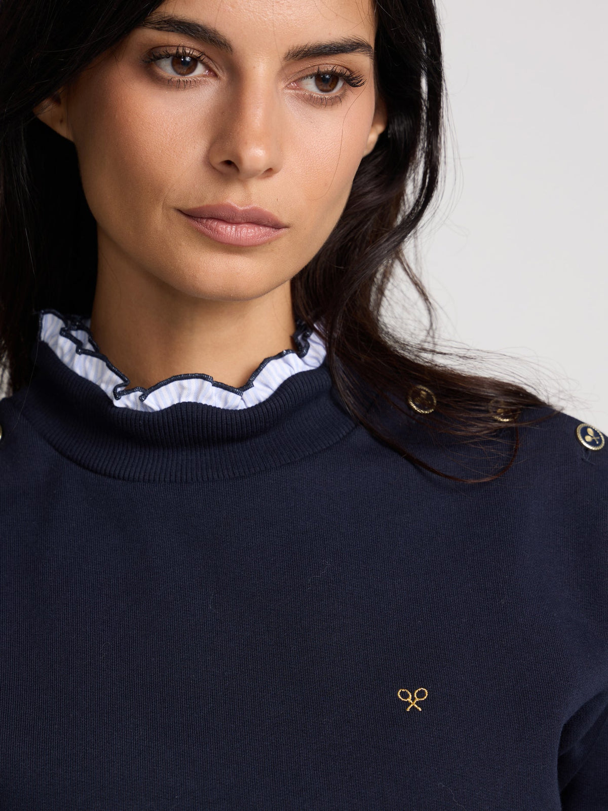 Sudadera Silbon cuello volante marino