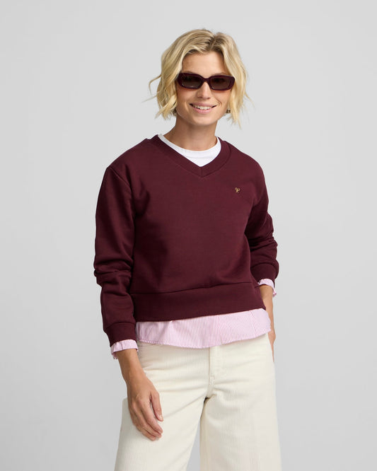 Sudadera Silbon bajo camisero granate