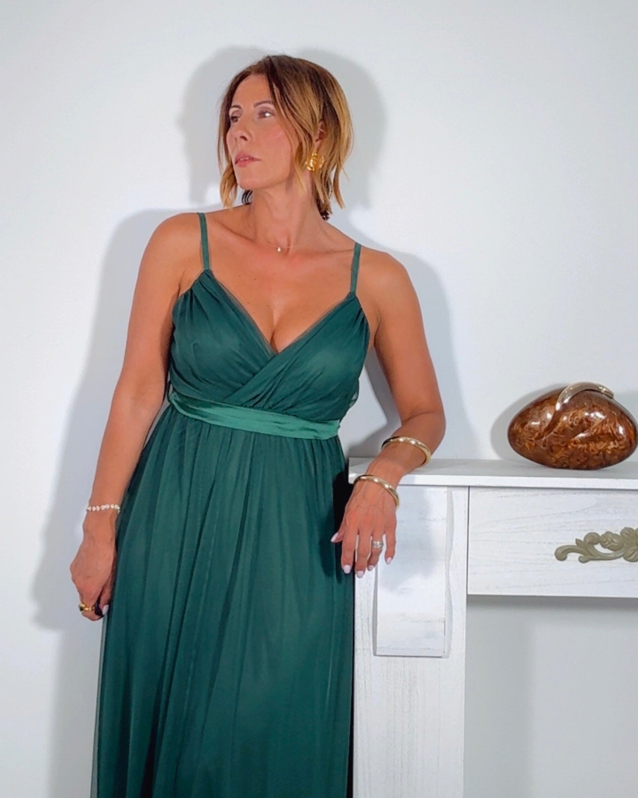 Vestido tul verde