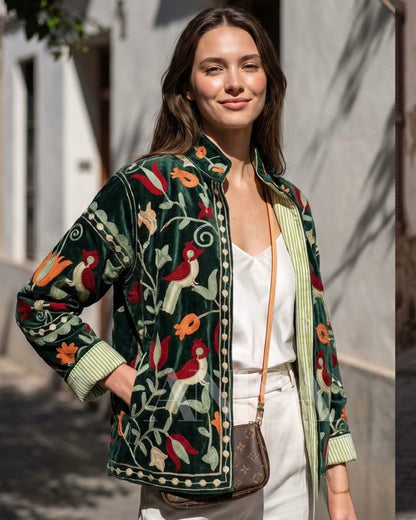 Chaqueta Madras pájaro