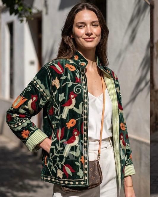 Chaqueta Madras pájaro