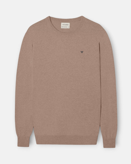 Jersey Silbon cuello redondo marrón claro