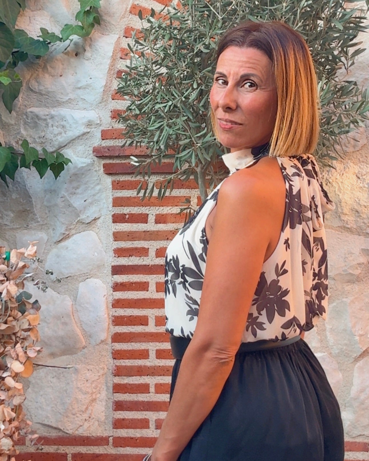 Blusa Halter gasa beige