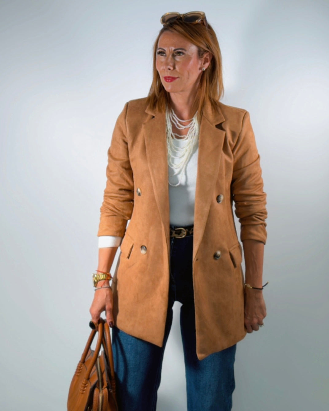 Blazer antelina camel