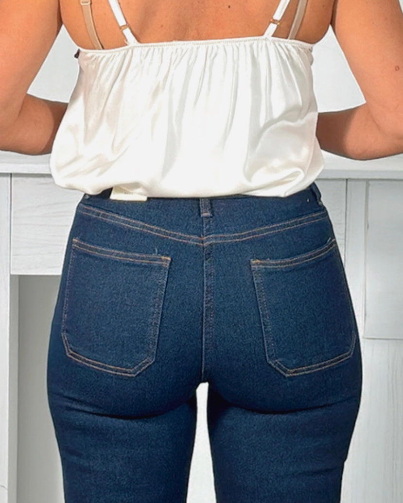 Jeans palazzo botones color