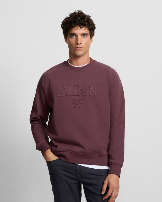 Sudadera Silbon ranglan burdeos