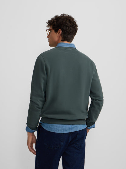 Sudadera Silbon raqueta pana verde oscuro