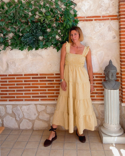 Vestido vichy mostaza