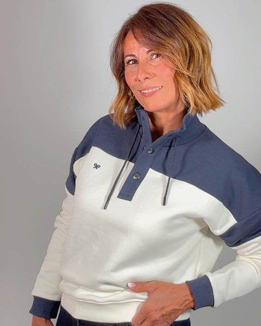 Sudadera Silbon botones marino