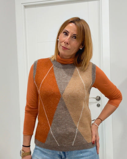 Chaleco punto rombos