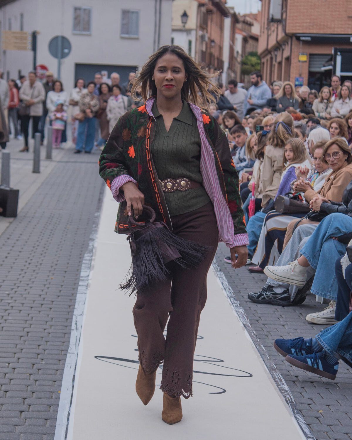 Chaqueta Madras jardín chocolate