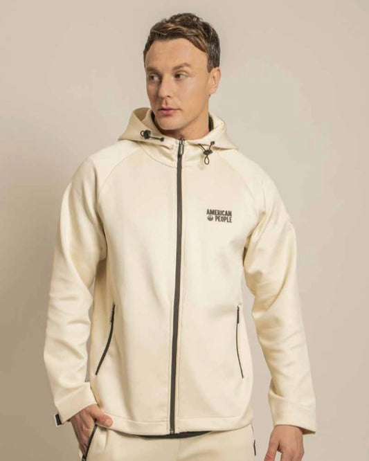 Chaqueta cremallera crema