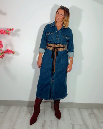 Vestido denim oscuro