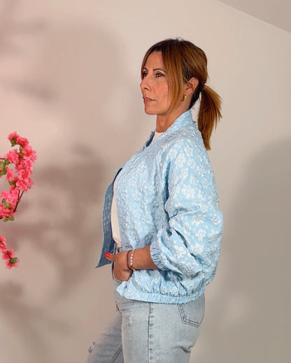 Bomber Pilar pastel celeste