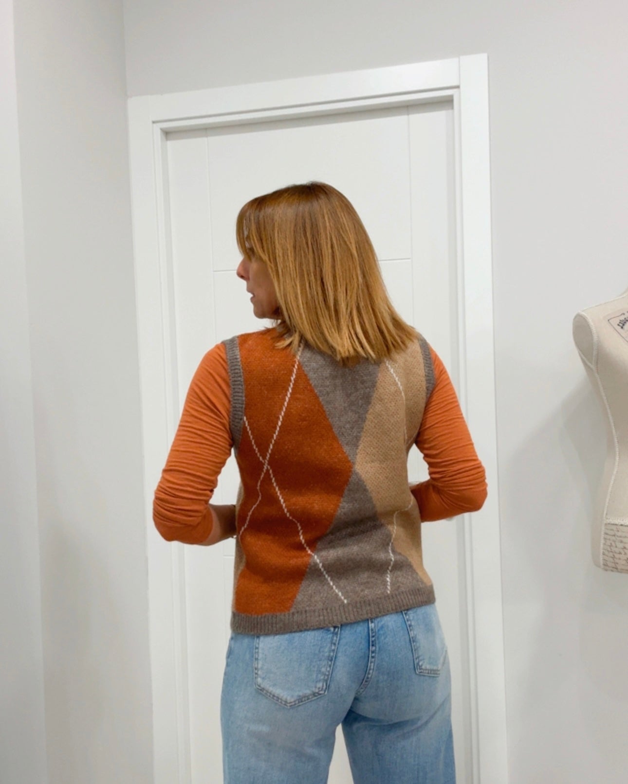 Chaleco punto rombos