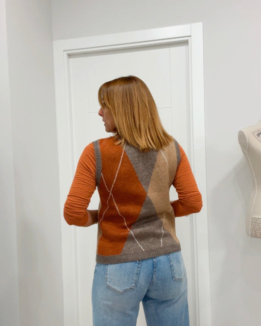 Chaleco punto rombos