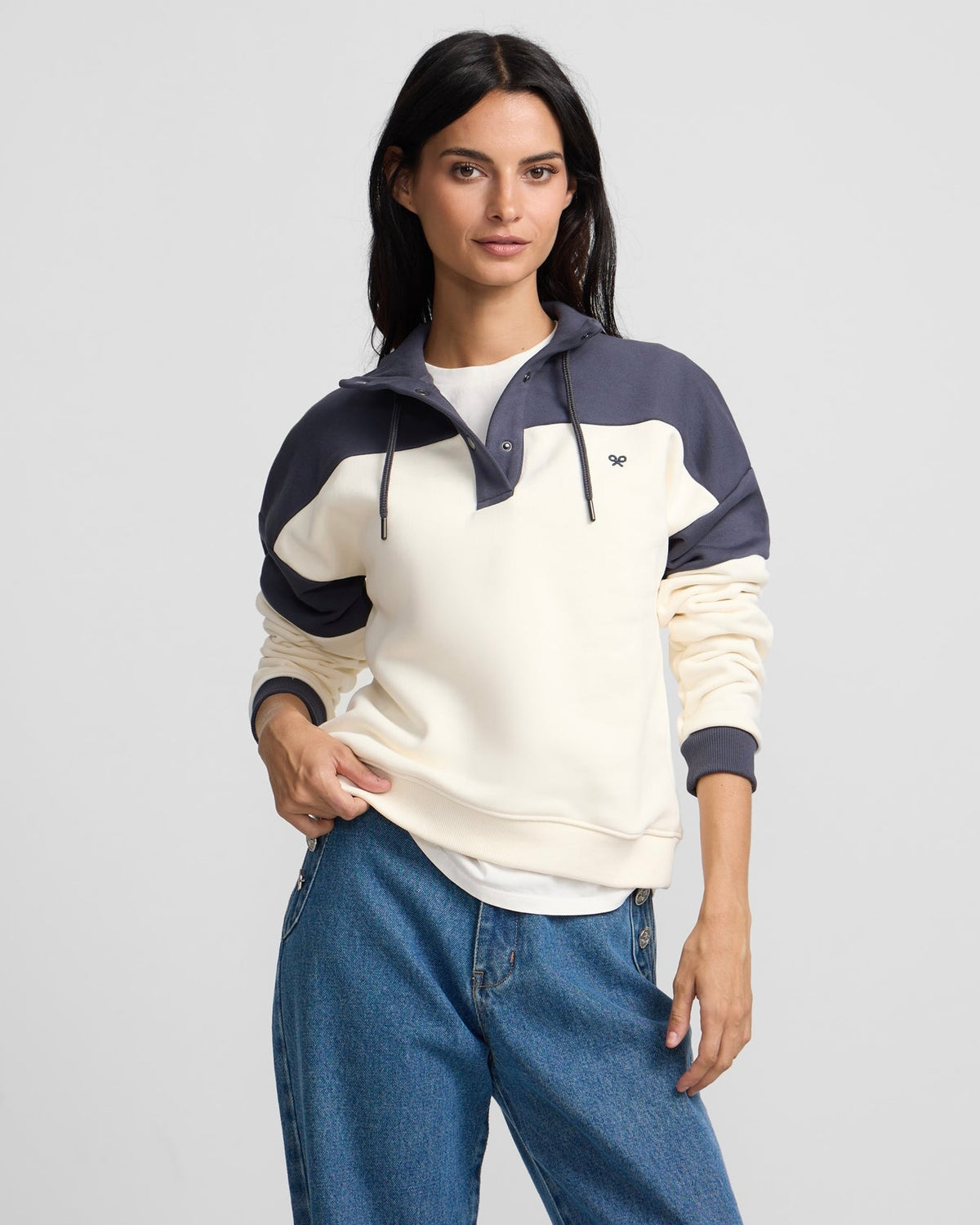 Sudadera Silbon botones marino