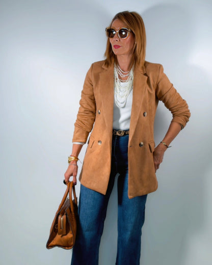 Blazer antelina camel