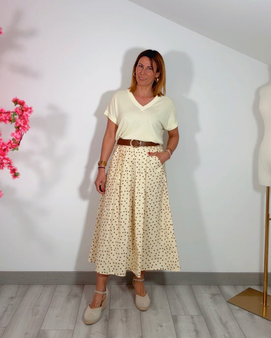 Falda lunares amarilla